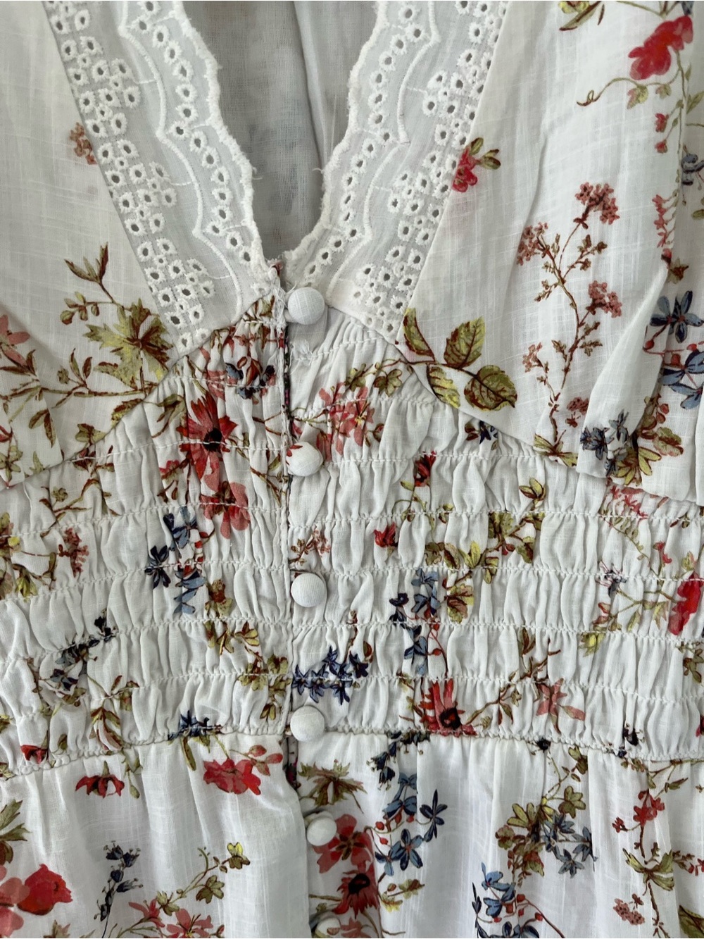 NWT By Anthropologie Peregrine Tiered Deco Midi Dress Floral Lace Cotton - Picture 6 of 8